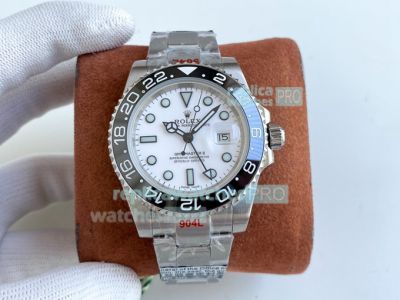 Swiss Rolex TBlack Revenge Replica GMT Master II White Dial Black Ceramic Bezel